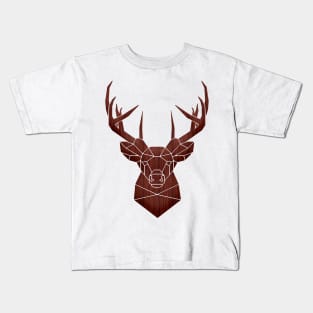 Geometric Wood Grain Deer Kids T-Shirt